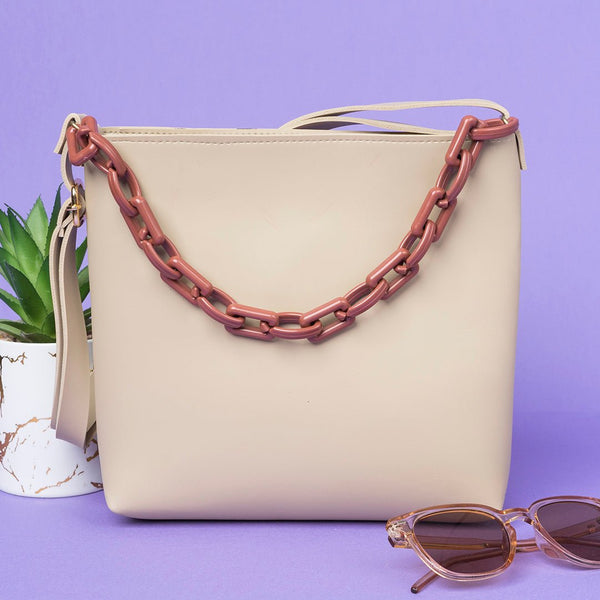Shein - Beige Basic Crossbody Bag