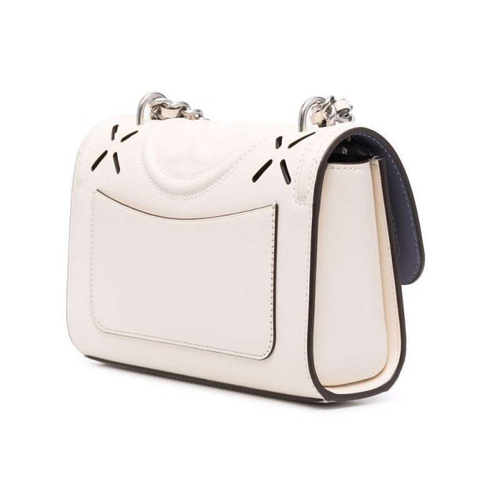 Tory Burch-Fleming Diamond Perforated Shoulder Bag  New Ivory