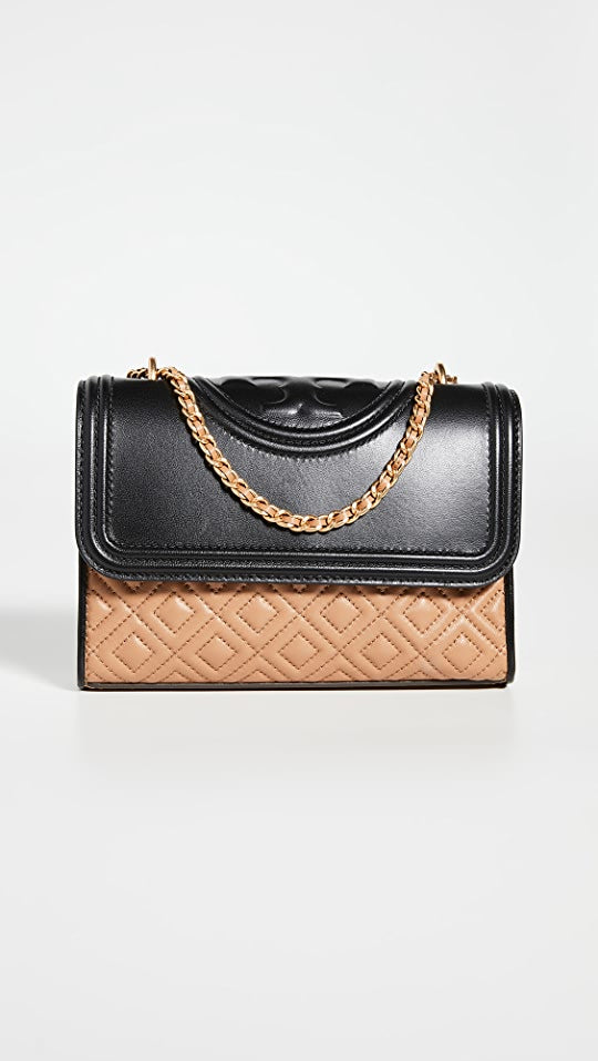 Tory Burch-Fleming Color block Shoulder Bag Cardamom