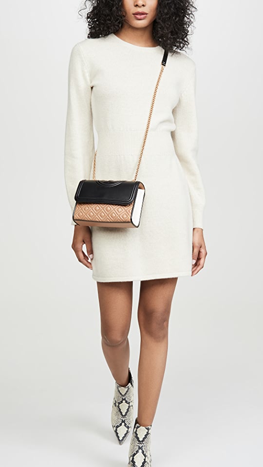 Tory Burch-Fleming Color block Shoulder Bag Cardamom
