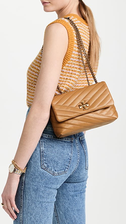 Tory Burch Kira chevron small convertible Shoulder bag Devon Almond