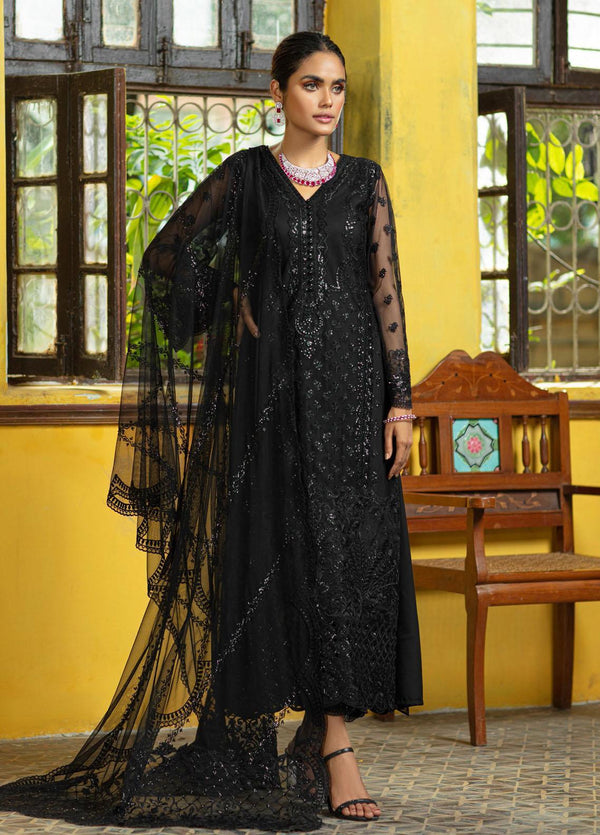 Zainab Chottani Embroidered Net Suits Unstitched 3 Piece ZC21WF Shabnam 01 "Wedding Collection"